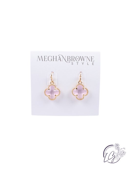 Pink Clover Dangle Earrings