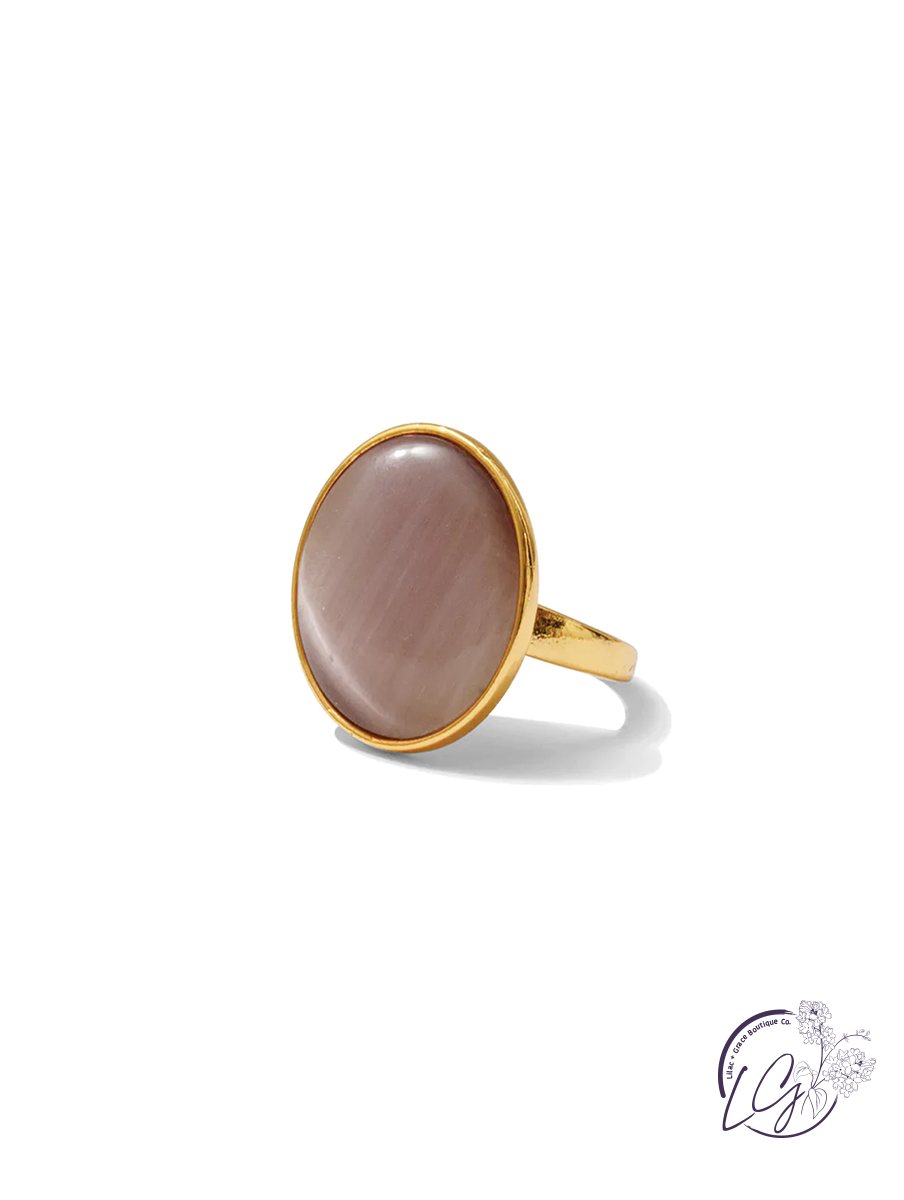 Round stone adjustable ring