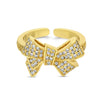 Large Adjust Pave Bow Ring