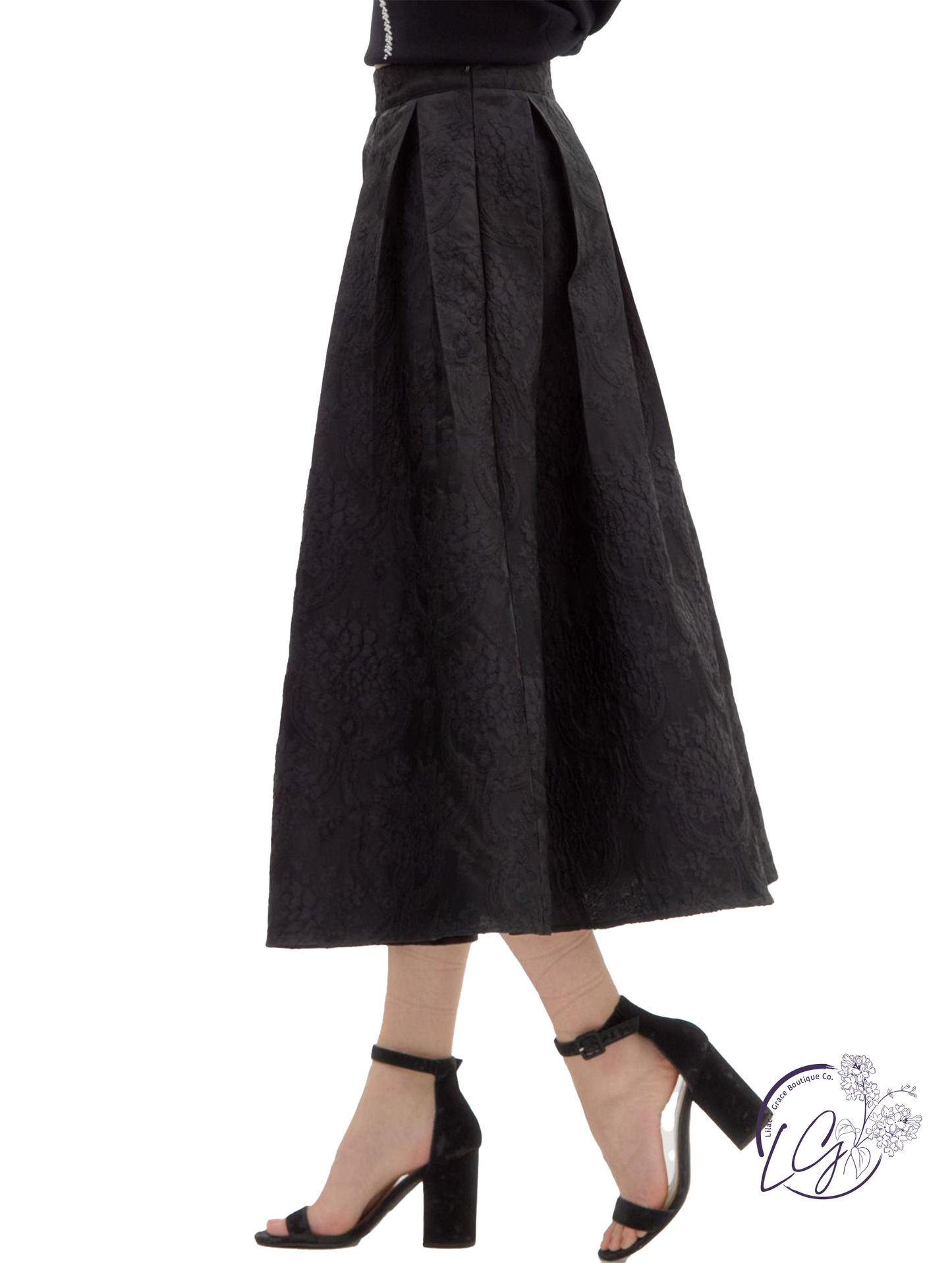 Echofern Pleated Midi Skirt