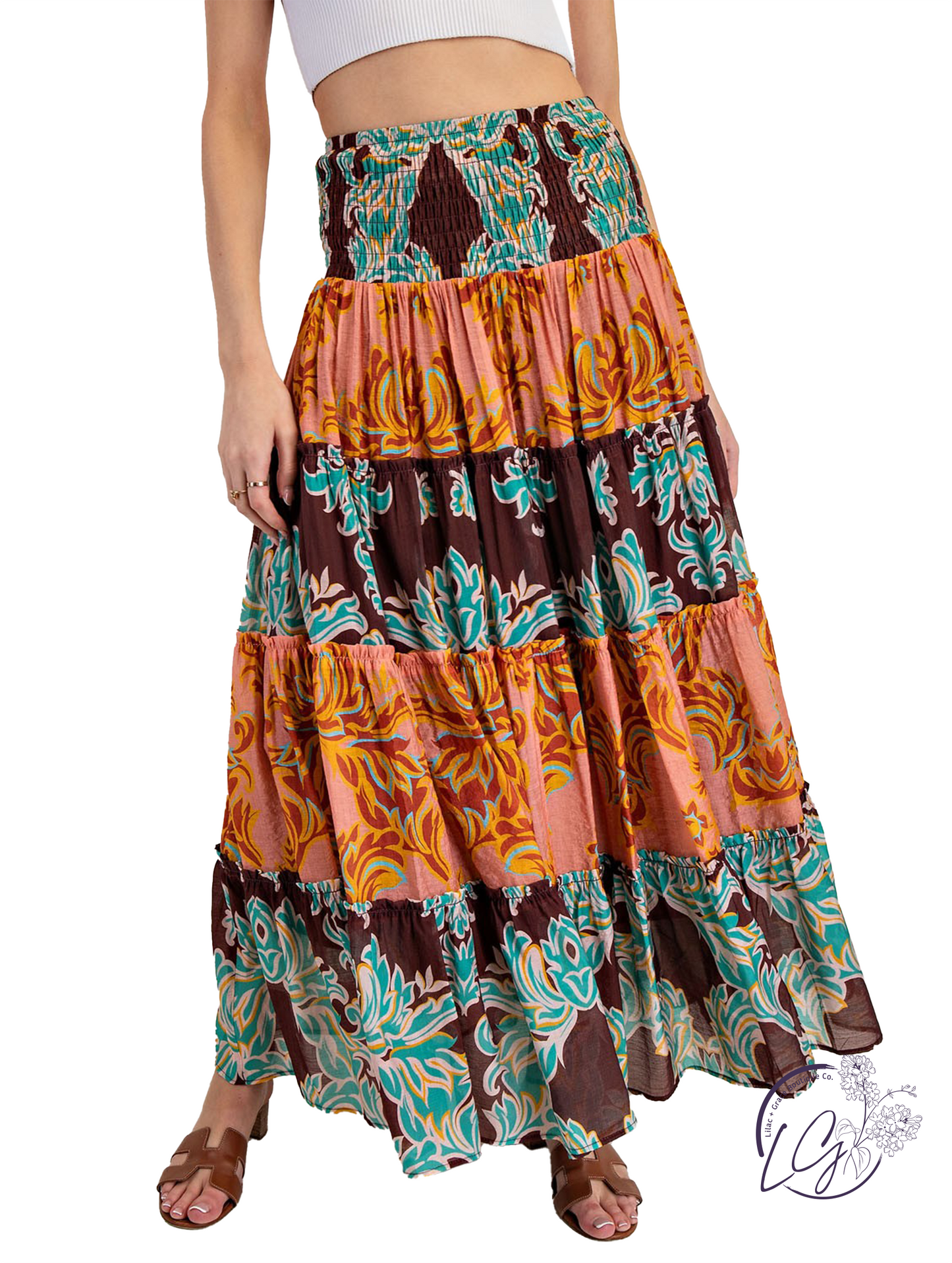 Windswept Rhythm Tiered Maxi Skirt