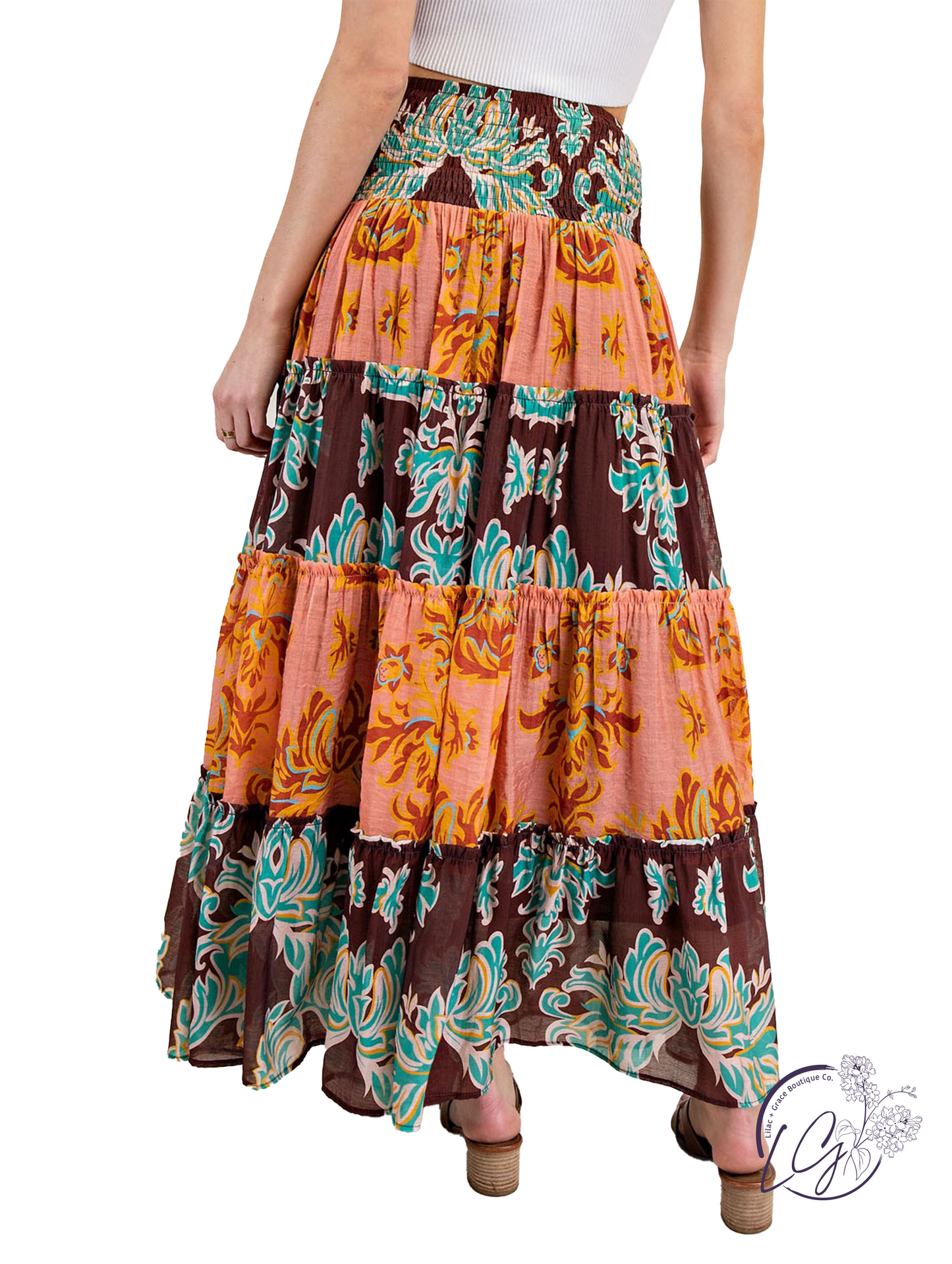 Windswept Rhythm Tiered Maxi Skirt