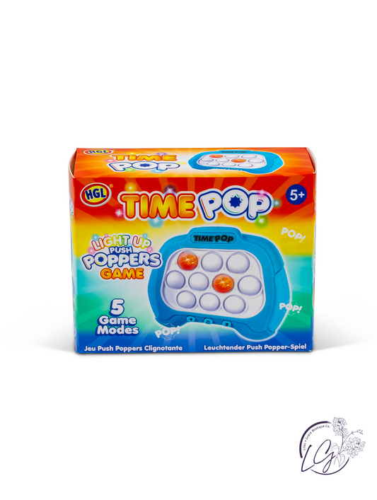 Time Pop Light Up Push Popper Game Blue