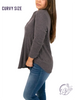 Curvy Staying In Tonight V-Neck 3/4 Sleeve Top