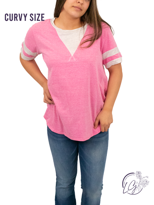 Curvy Bright & Bubbly Short Sleeve Top