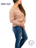 Curvy Scoop Neck Long Sleeve Top