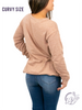 Curvy Scoop Neck Long Sleeve Top