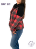 Curvy Match Me Buffalo Plaid Cowl Neck