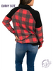 Curvy Match Me Buffalo Plaid Cowl Neck