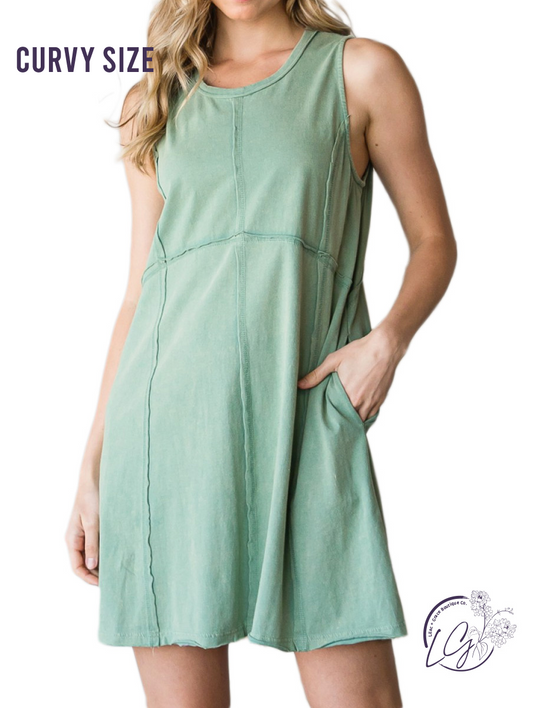 Curvy Serene Flow Washed Tank Dress