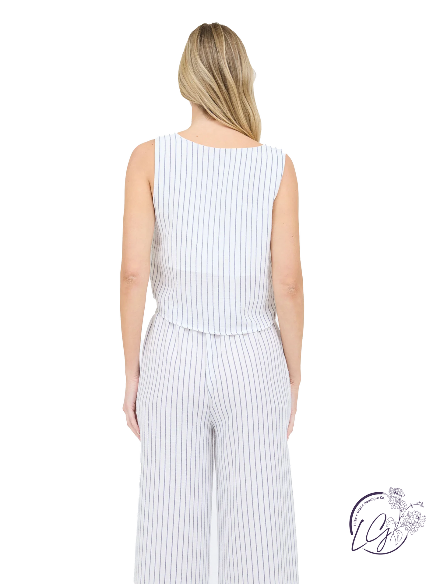 Saltair Lines Sleeveless Pinstripe Tank