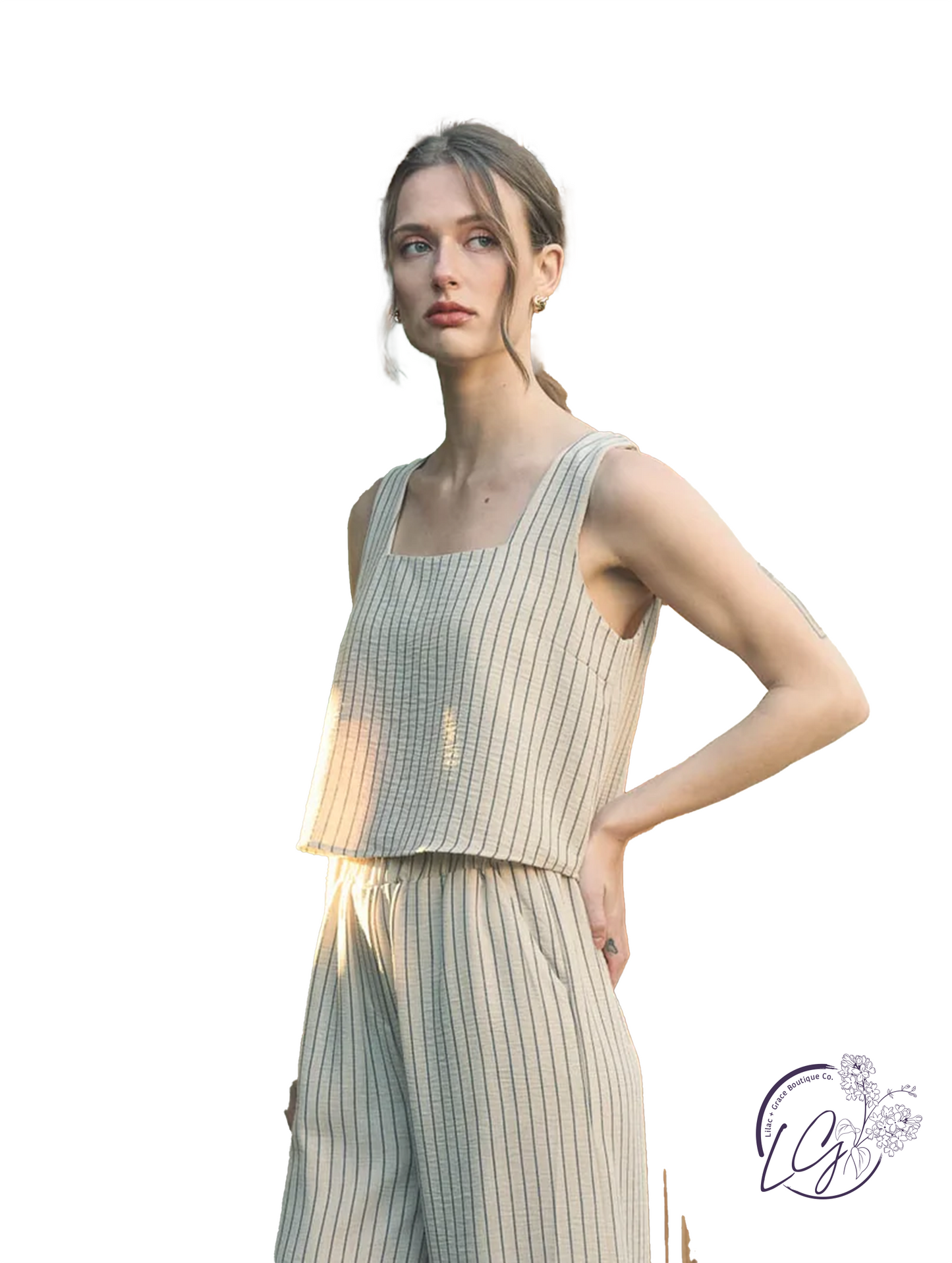 Saltair Lines Sleeveless Pinstripe Tank