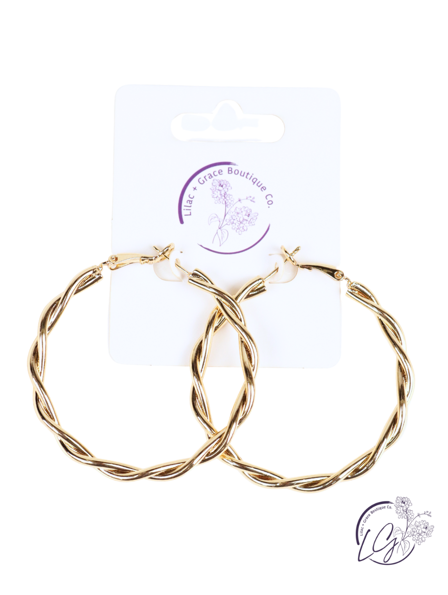 Large Twisted Hoop Earrings