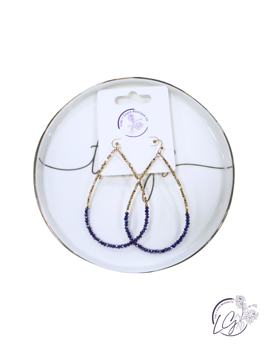 Teardrop Glass Beaded Earrings