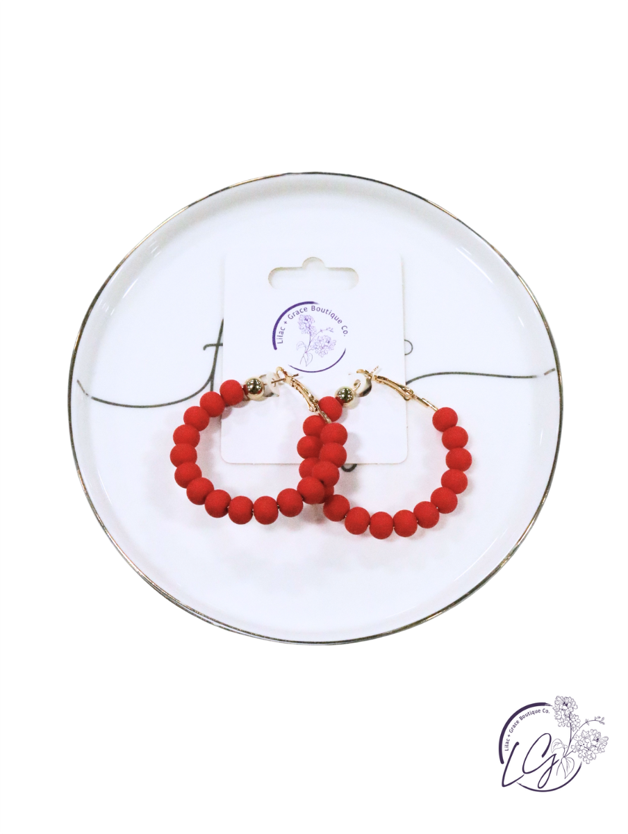 Clay Ball Hoop Earrings