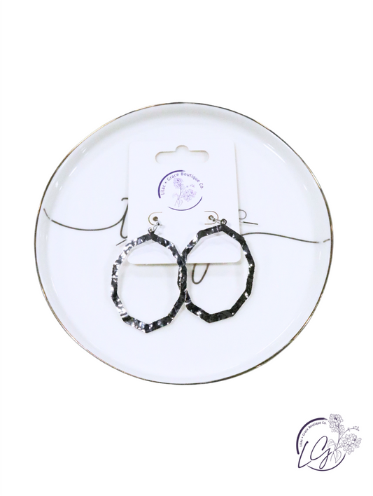 Hammered Oval Earrings