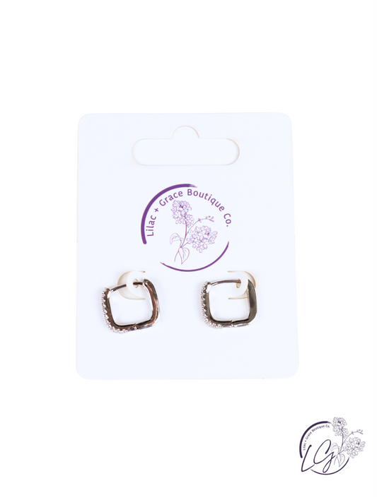 Mini Square Huggie Earrings