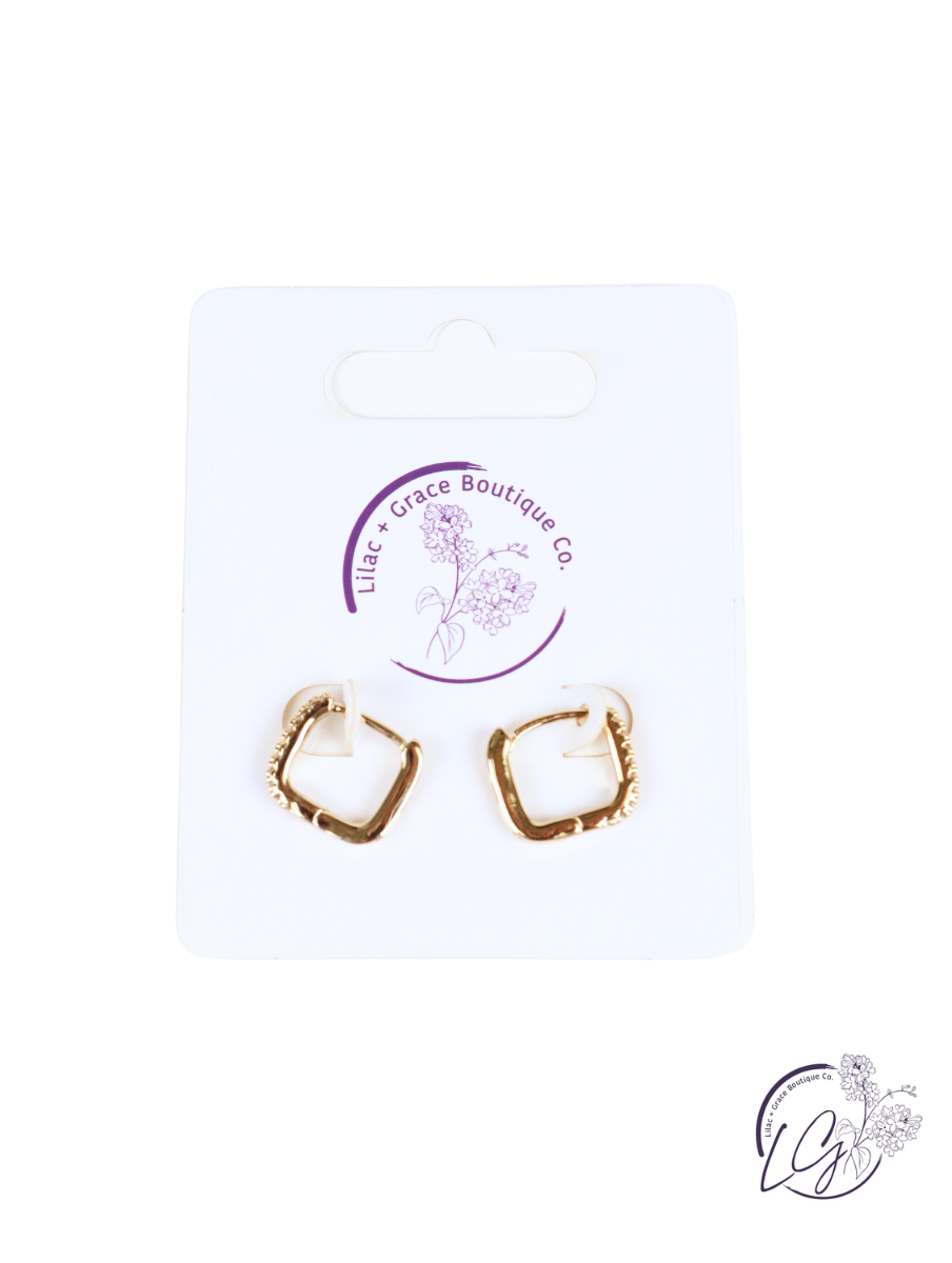 Mini Square Huggie Earrings