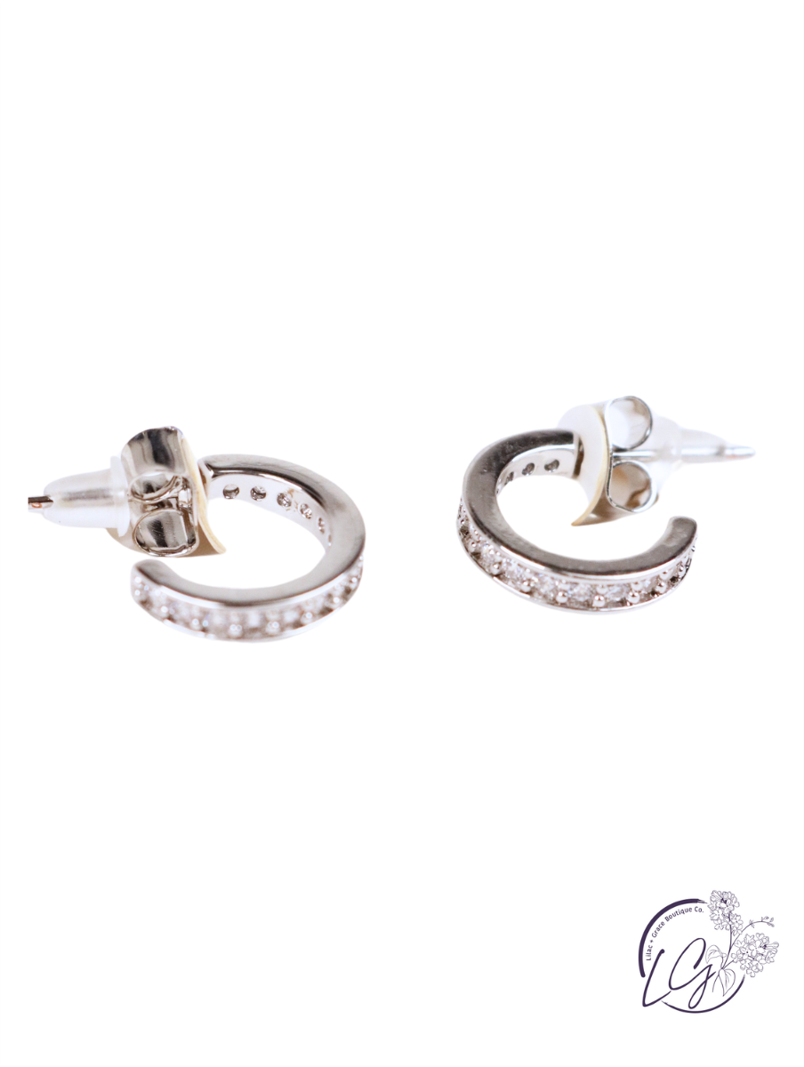 Thick Diamond Huggie Earring