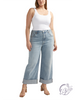 Teagan Baggy Mid Rise Wide Leg Cropped Jeans by Silver Jeans