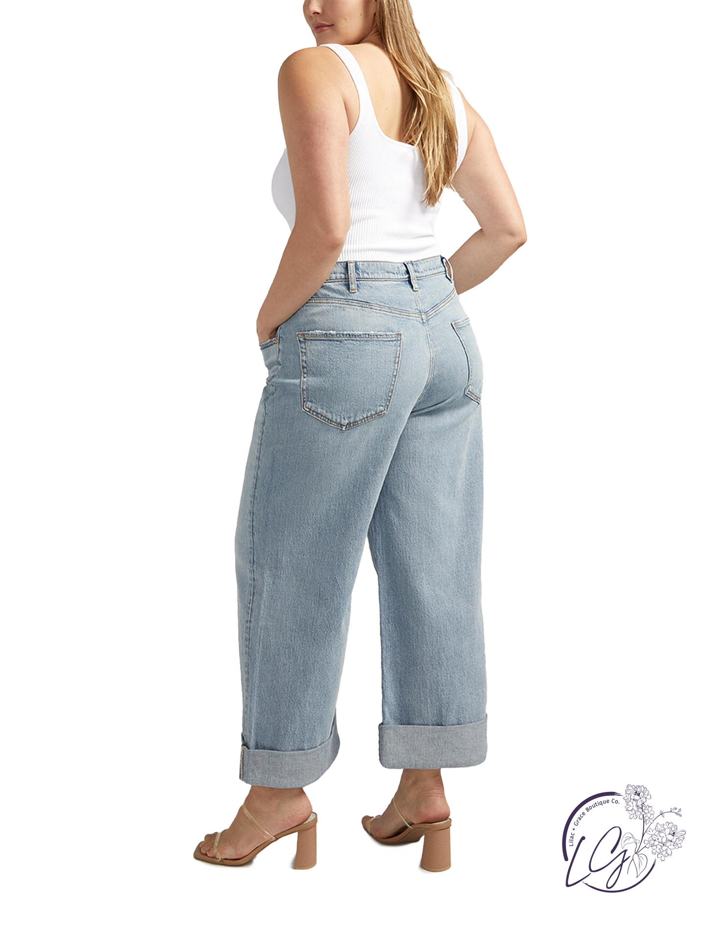 Teagan Baggy Mid Rise Wide Leg Cropped Jeans by Silver Jeans