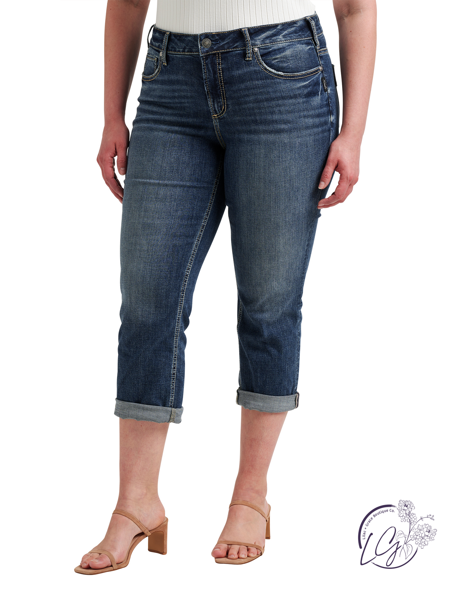 Americana Mid Rise Capri Non-Distress by Silver Jeans