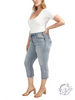 Curvy Penny Suki Mid Rise Capri by Silver Jeans