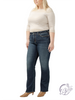 Curvy Linette Mid-Rise Slim Bootcut Jeans by Silver Jeans