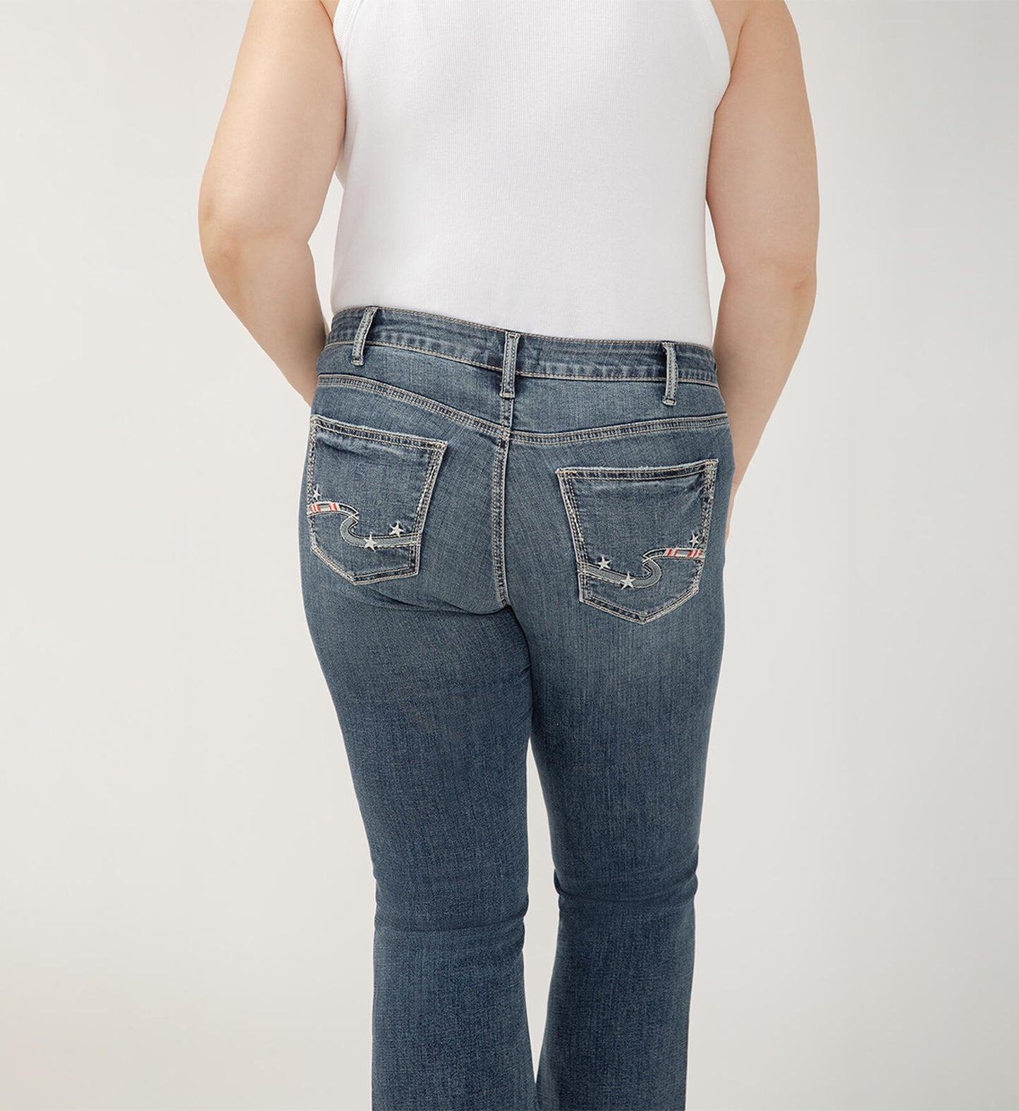 Curvy Montana Mid Rise Kick Flare Non-Distress by Silver Jeans