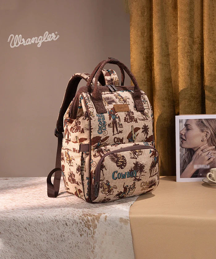 Wrangler Cowboy Print Backpack Bag