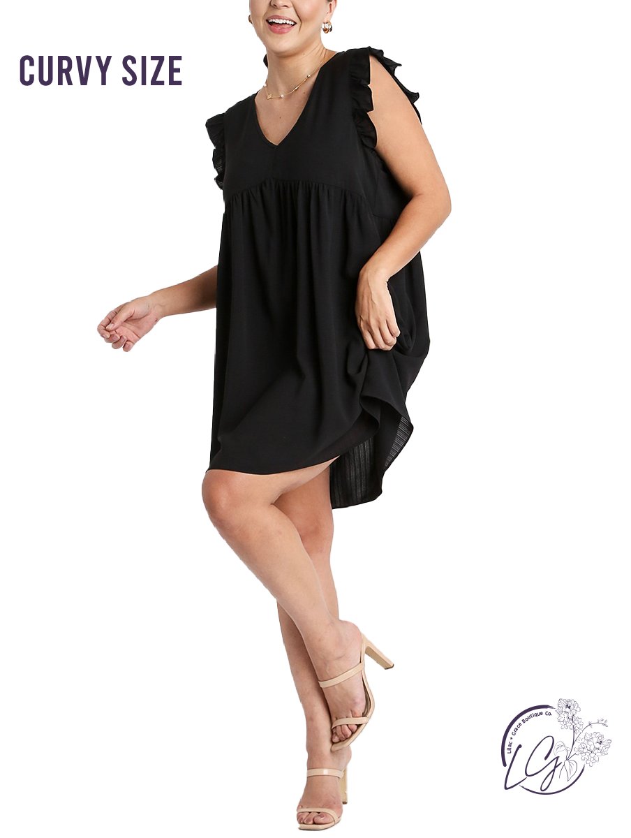 Curvy Whimsical Ruffles Pocket Dress