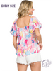 Curvy Floral Delight Summer Blouse