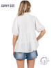 Curvy Graceful Gather Puff Sleeve Top