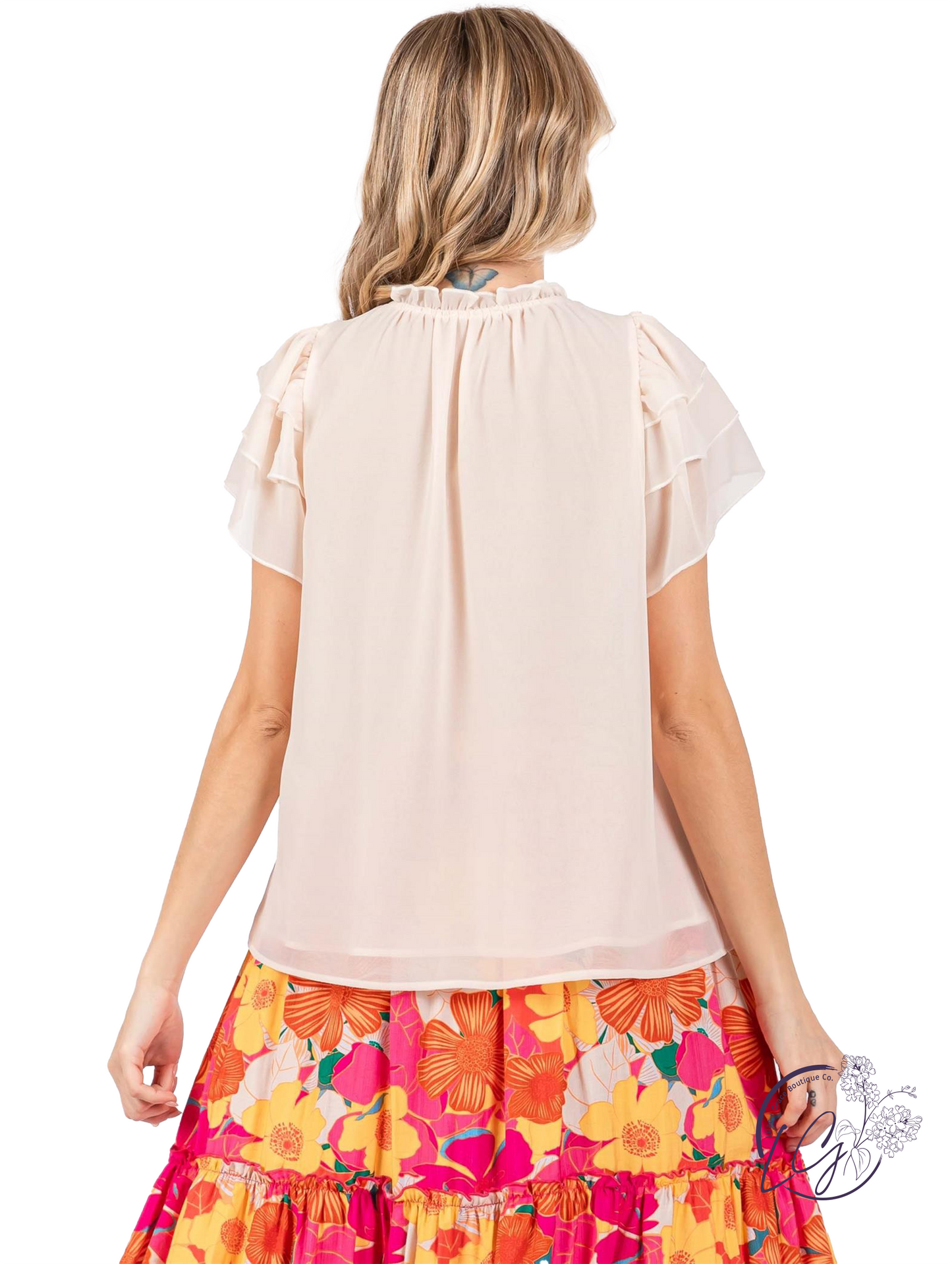 Serene Bows Sheer Top