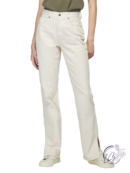 Thea High-Rise Straight W/ Side Slit Jean by Cello