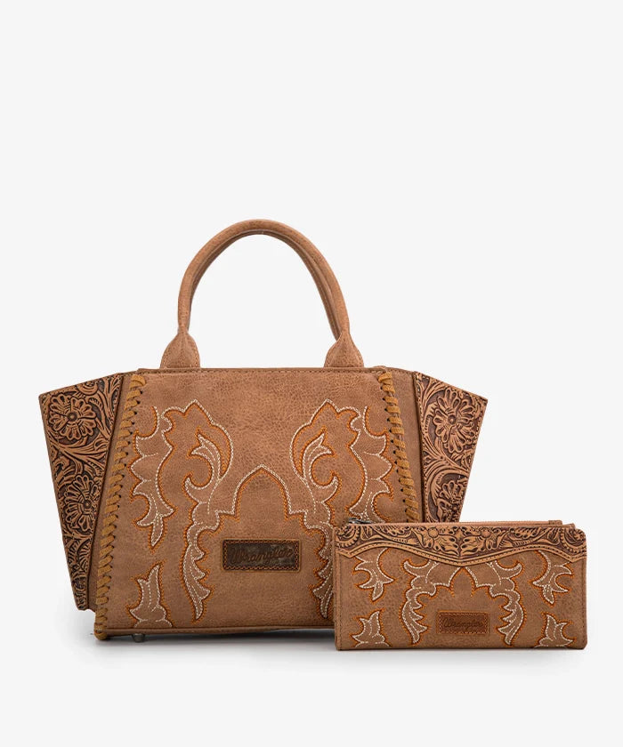 Wrangler Embroidered Boot Scroll Wallet