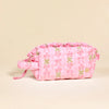 Blooming Ruffle Quilted Cosmetic Pouch