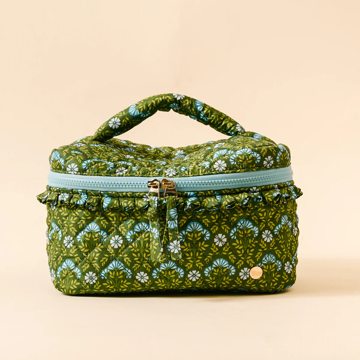Ruffled Glam & Go Quilted Cosmetic Bag