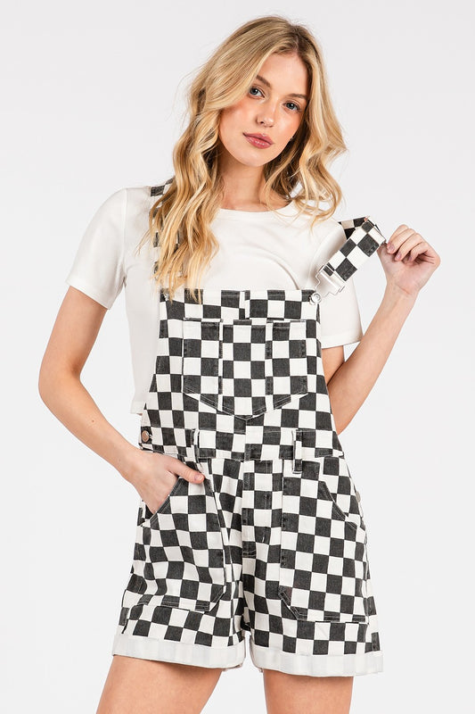 Checkered Charm Overalls