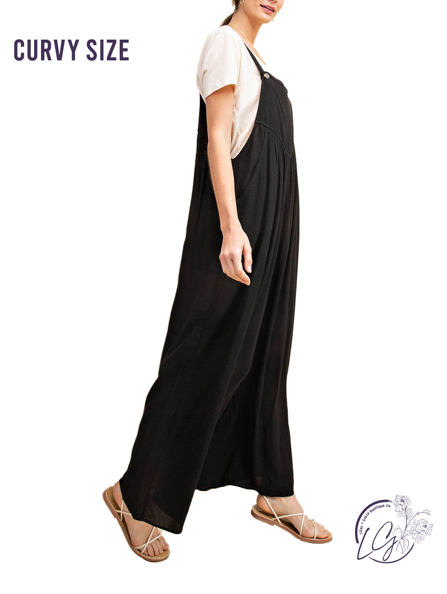 Curvy Urban Charm Crepe Overall Jumpsuit