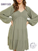 Curvy Whispering Willow Tiered Ruffleflare Dress