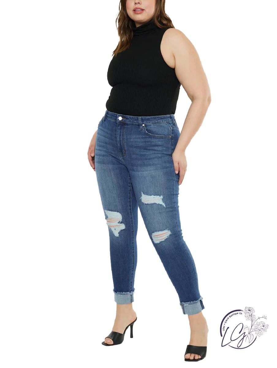 Curvy Kierra High Rise Ankle Skinny By Kancan