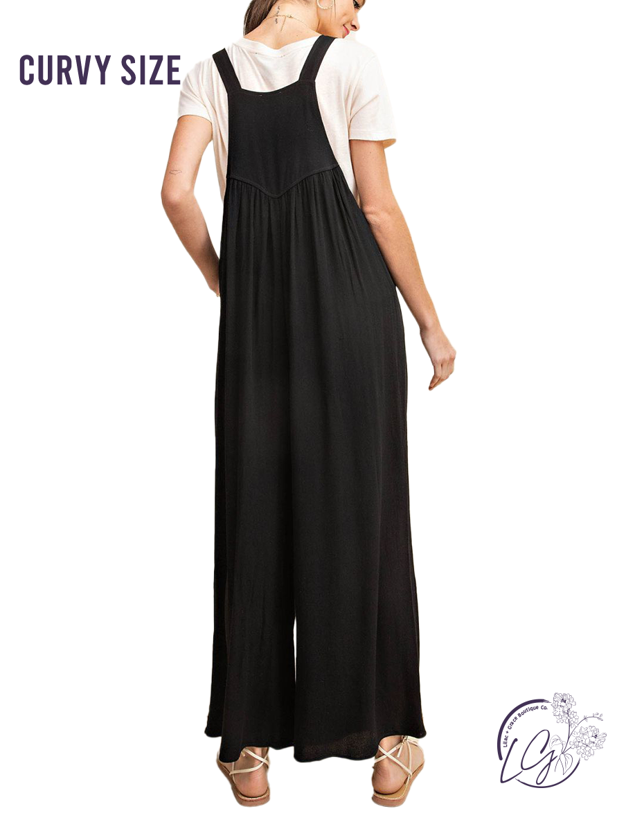 Curvy Urban Charm Crepe Overall Jumpsuit