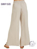 Curvy Airy Elegance Wide-Leg Trousers