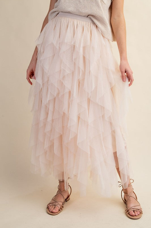 Curvy Cascading Layers Tulle Maxi Skirt