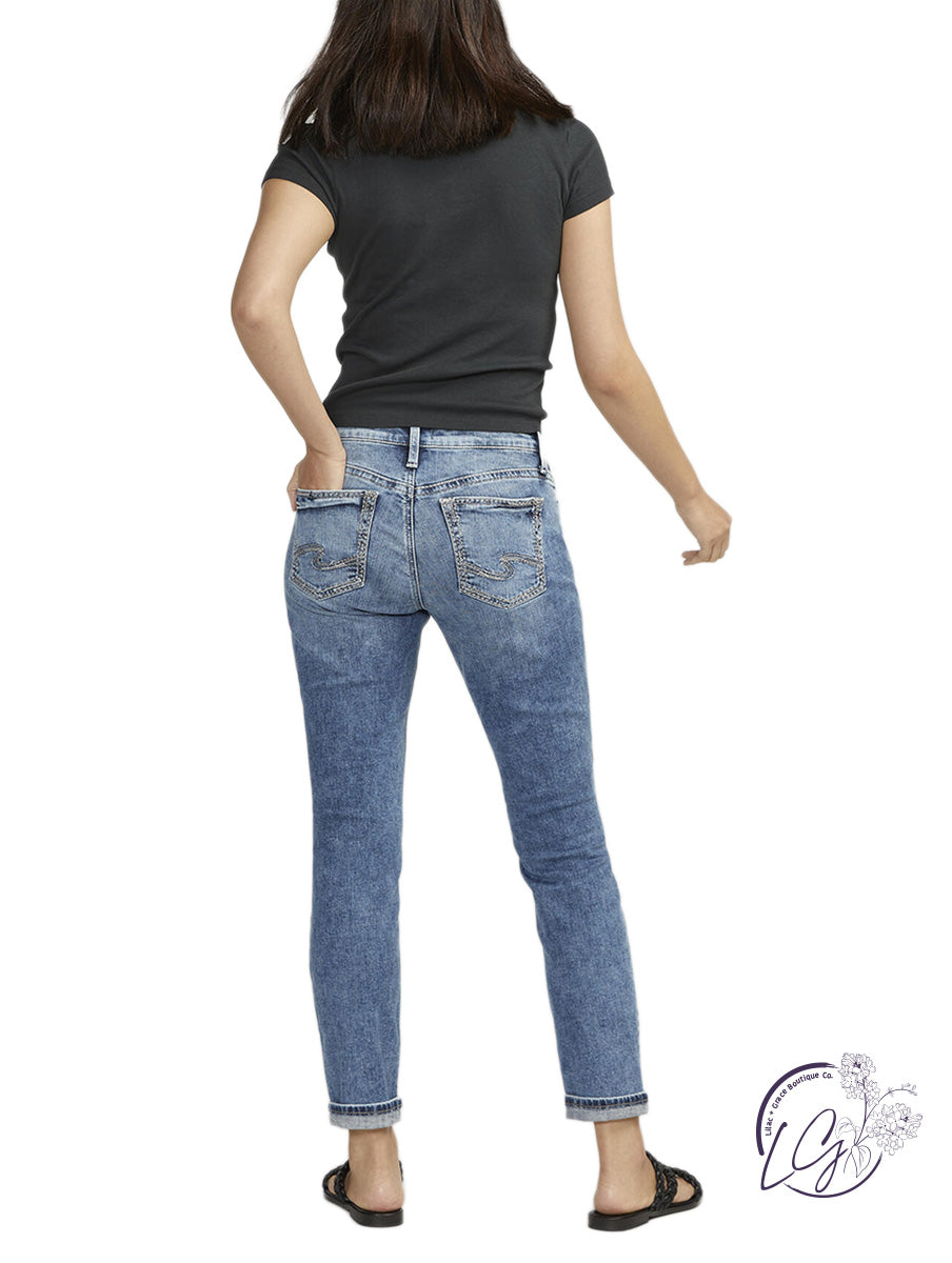 Boyfriend Mid Rise Slim Leg Jeans