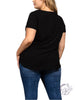 Curvy soft brushed knit v neck top