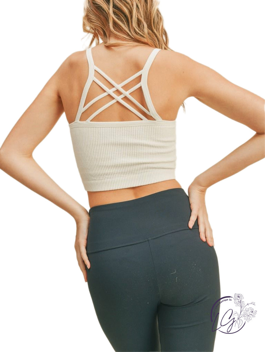 Cross Back Seamless Crop Tank