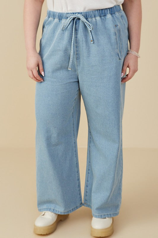 Curvy Coastal Drawstring Denim