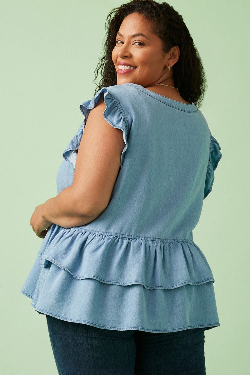 Curvy Darling Denim Top